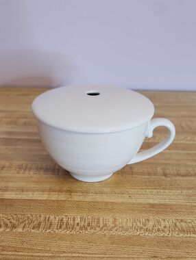 TEA FORTE Cup Ceramic Cafe Tea Cup with Hole in Lid
